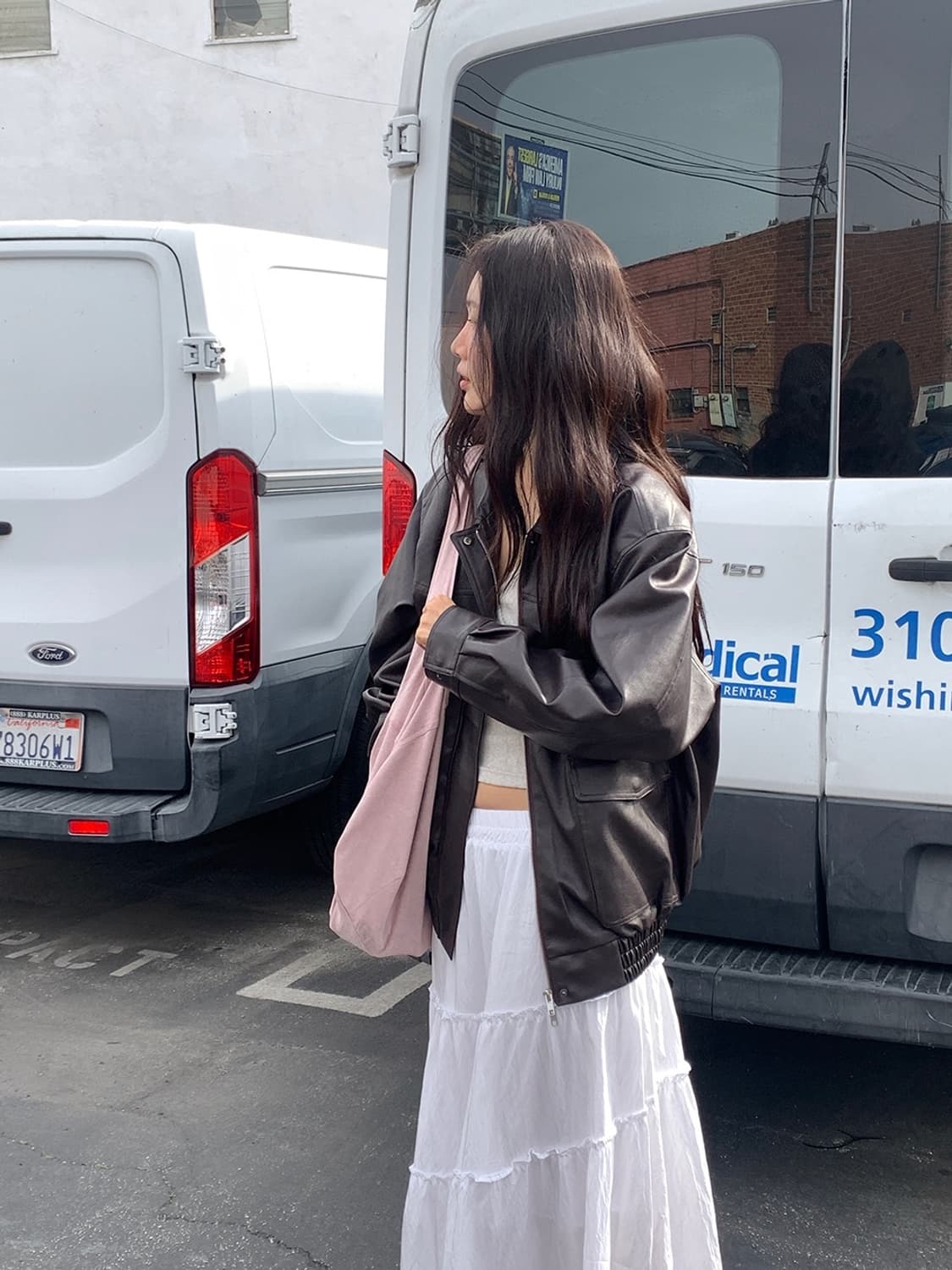 언더비 mayvi 와이드 레더 자켓 브라운 가죽자켓 새상품 F 상품이미지5