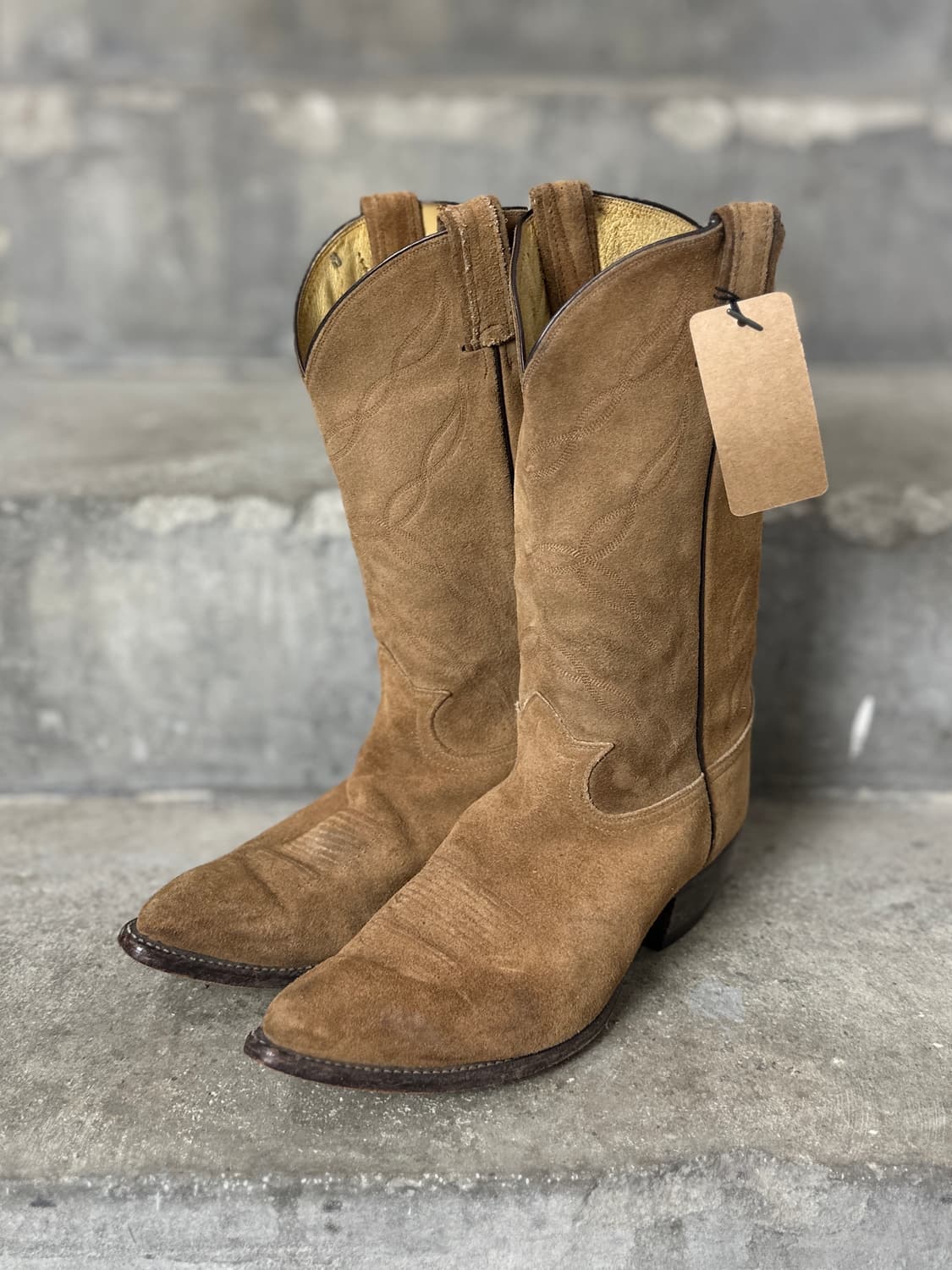 90's USA 토니라마 러프아웃 스웨이드 카우보이 웨스턴 부츠 상품이미지4