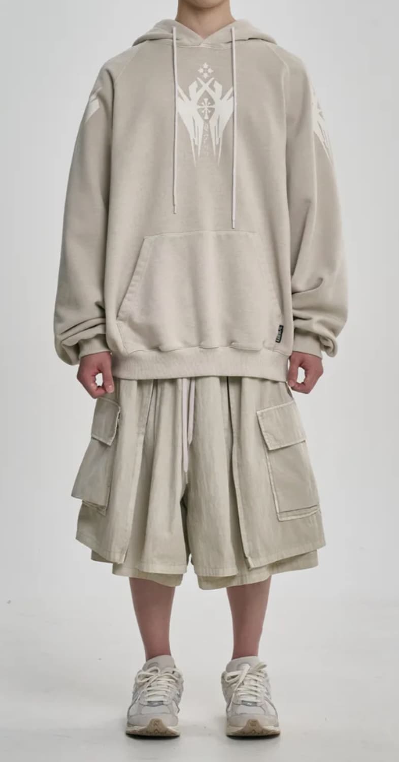 아조바이아조 레이어드집업팬츠 아이보리 라지 상품이미지2