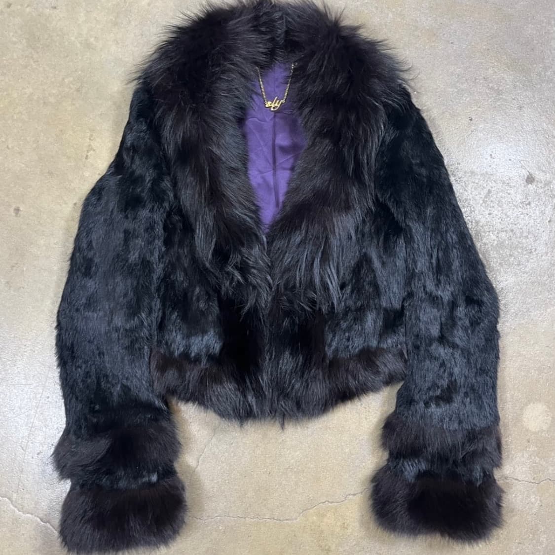 Sly 블랙 퍼자켓 상품이미지1