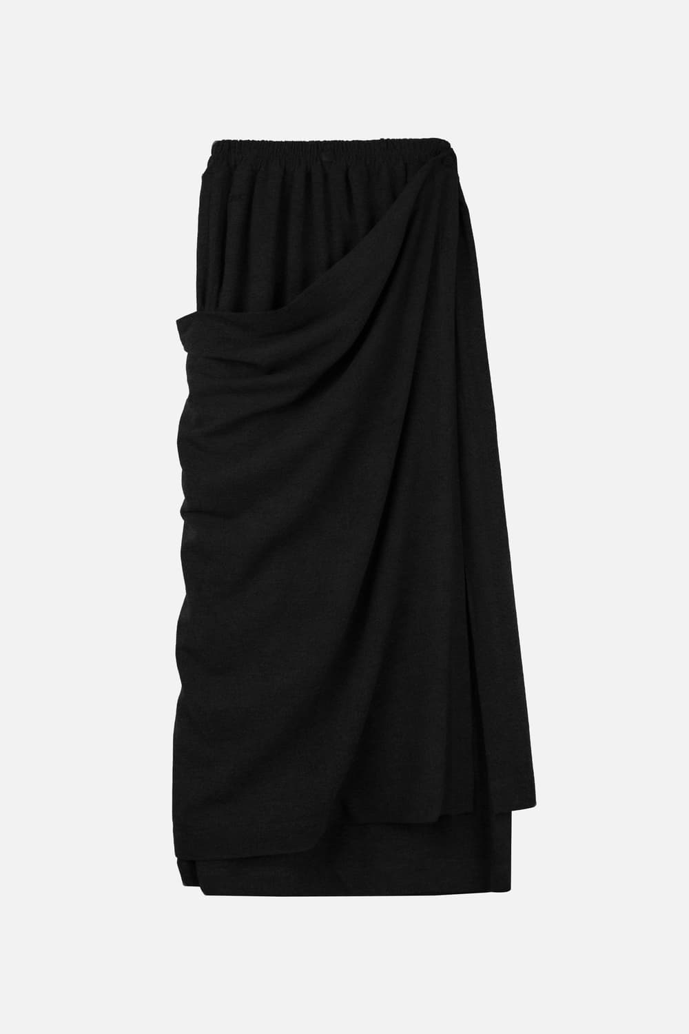 세릭 드레이프 롱 스커트 블랙 1사이즈 상품이미지2