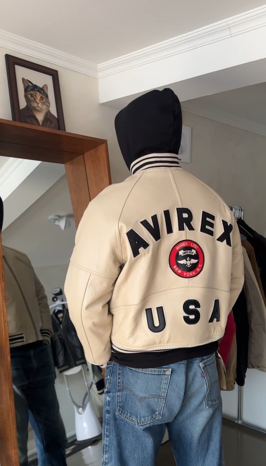 Avirex 아비렉스 아이콘 레더 바시티 자켓 상품이미지1