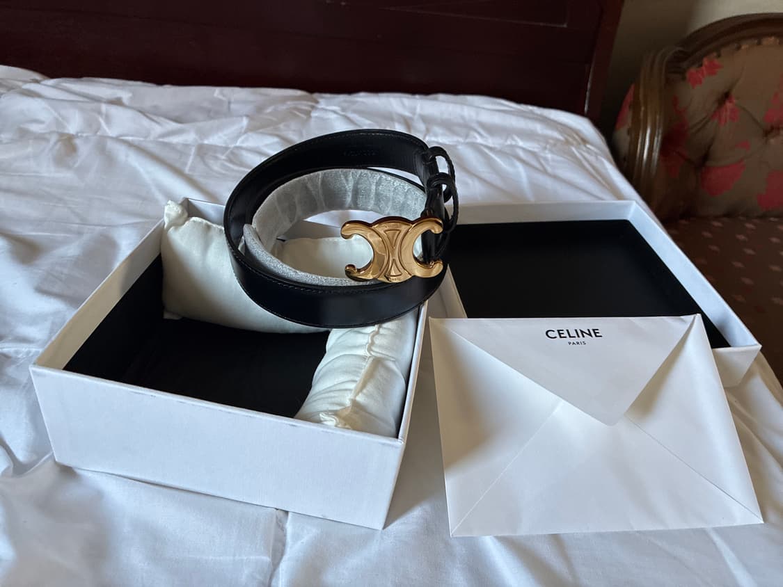 [80] 셀린느 미디엄 트리옹프 벨트 블랙 상품이미지1