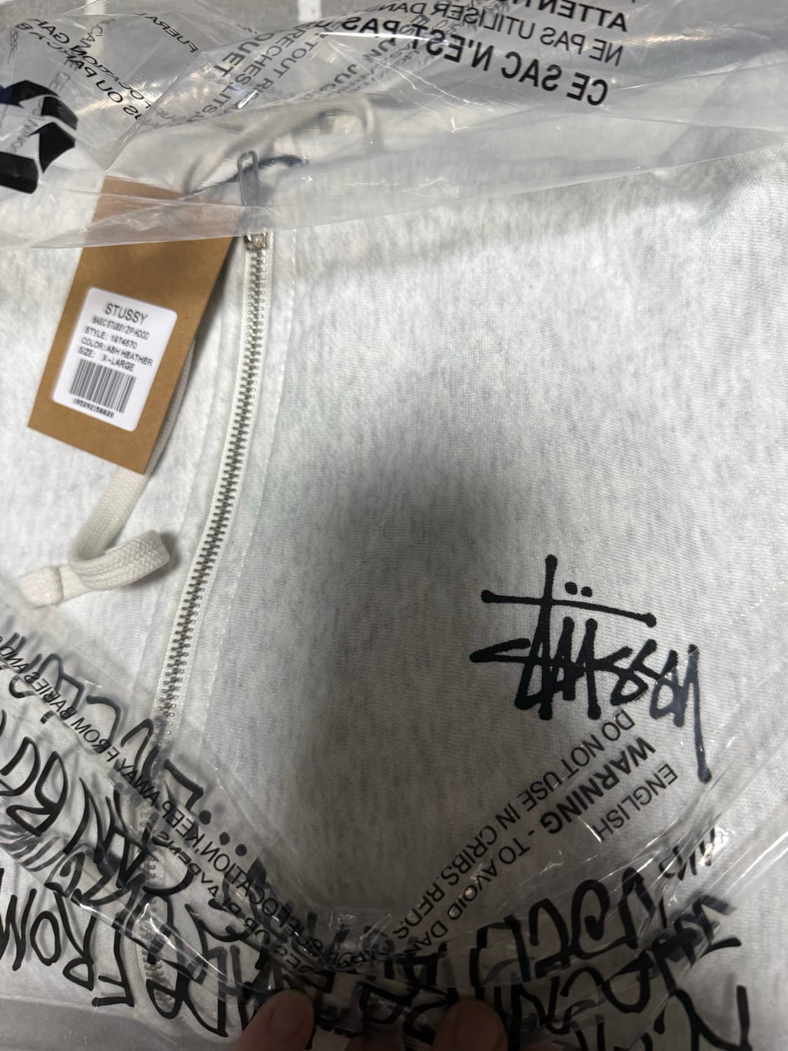 [XL] 스투시 후드집업 그레이 애쉬헤더  상품이미지3