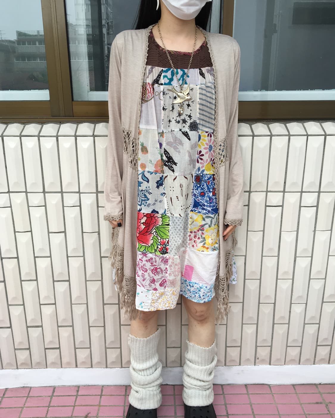 Crochet point fringe open cardigan 상품이미지6