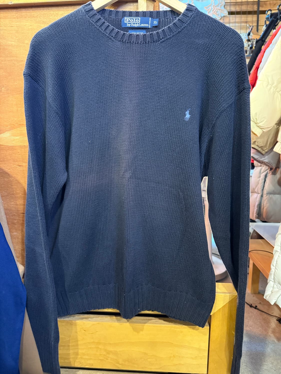 폴로 랄프로렌 스카이포니 블랙 라운드 니트 상품이미지1