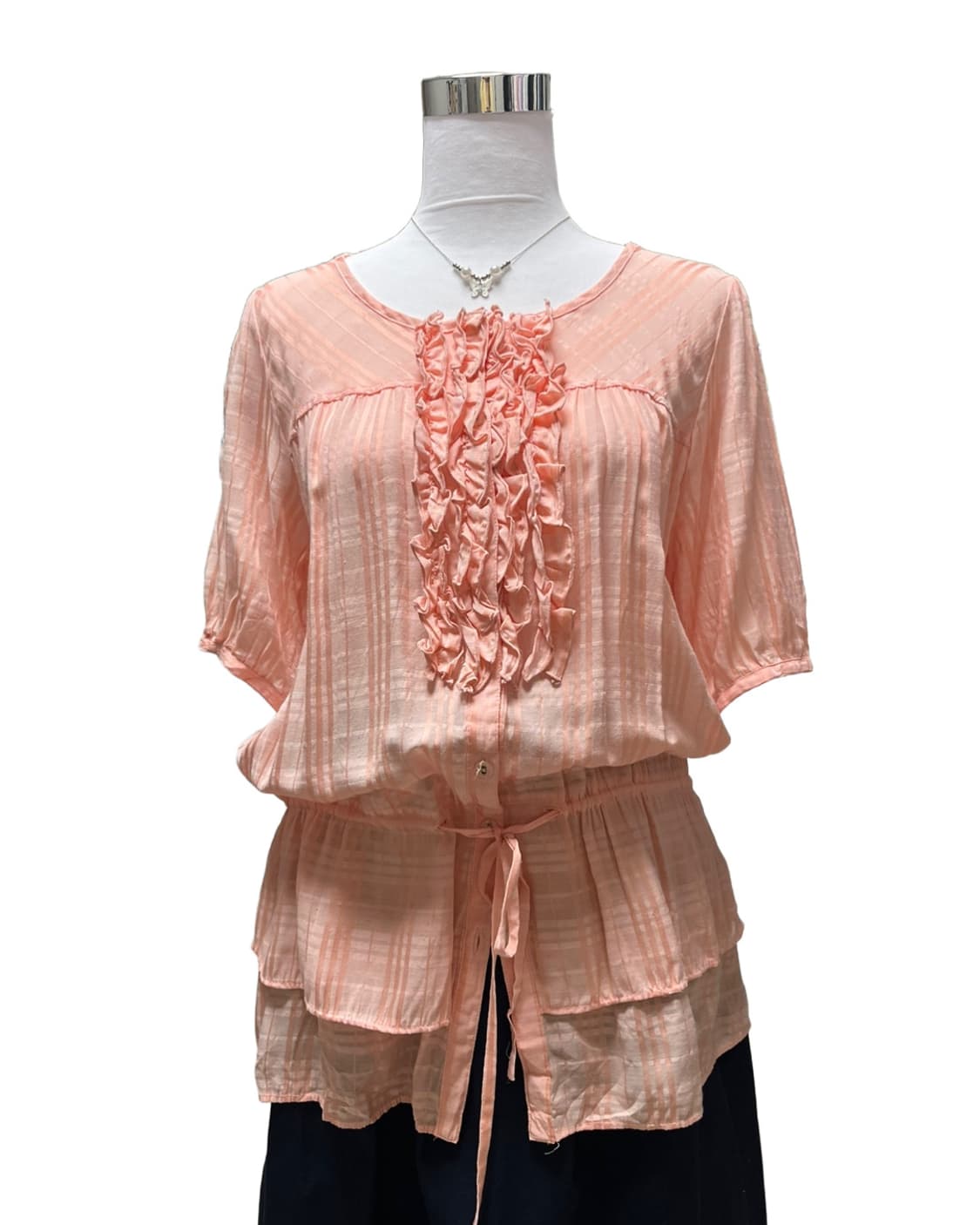Pink check frill top 상품이미지8