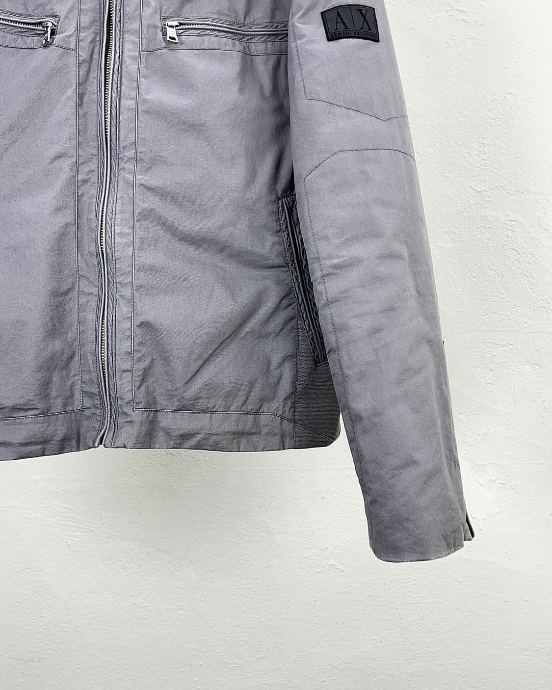 아르마니 익스체인지 라이트 그레이 기믹 지퍼 라이더 자켓 상품이미지5