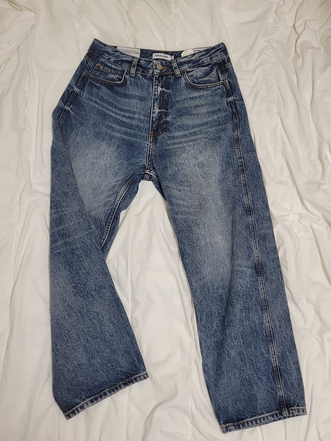 [44] 페이탈리즘 #0314 크랙 워싱 와이드 데님 상품이미지2