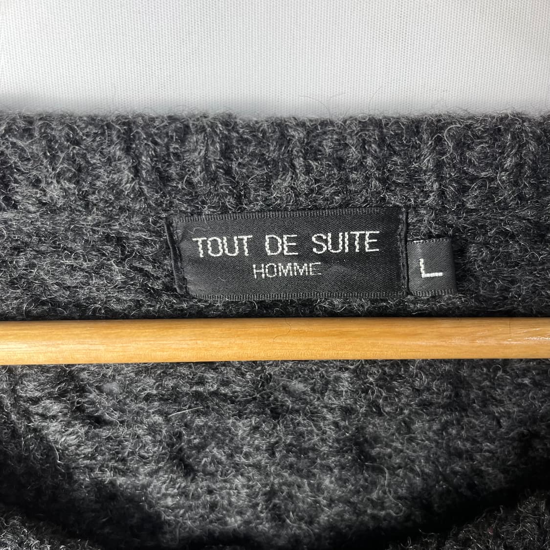 [JPN] 빈티지 우드버튼 아란 케이블 울 가디건 상품이미지4