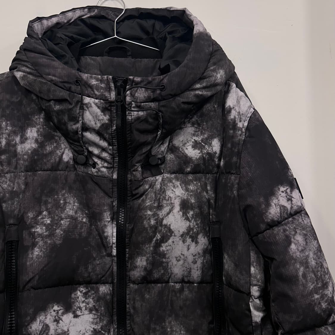 자라 데님웨어 나염 패턴 후드 푸퍼 패딩 상품이미지1