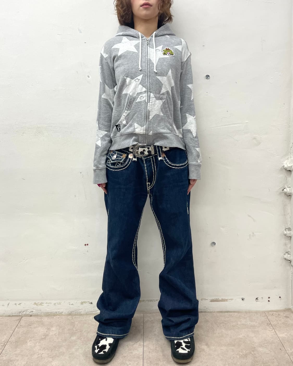 Monkey Star Gray Hooded Zip-Up  상품이미지5