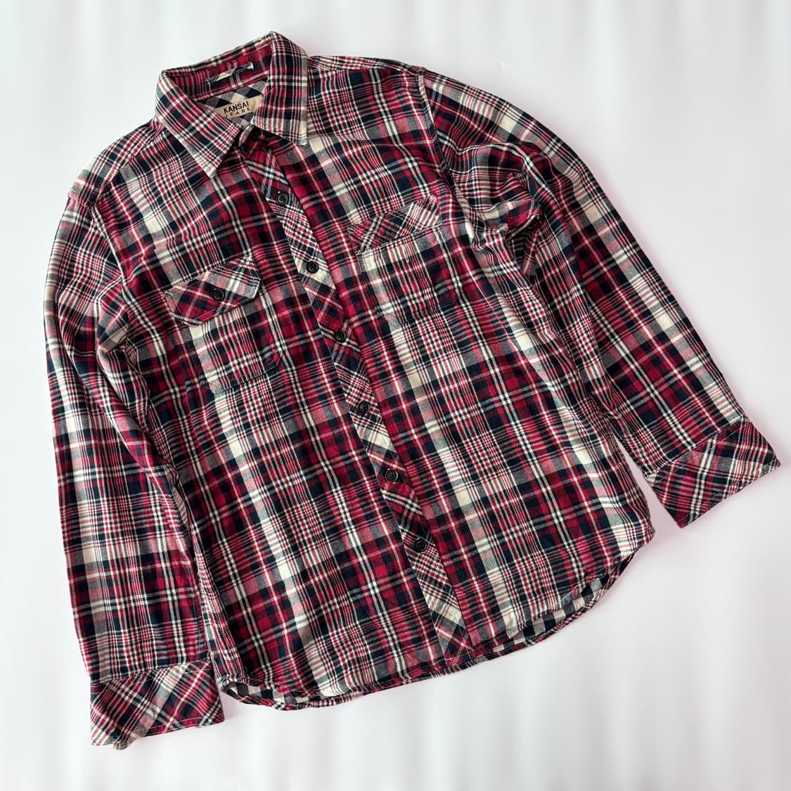 간사이 진스 헤리티지 레드 체크 워크 셔츠 상품이미지1