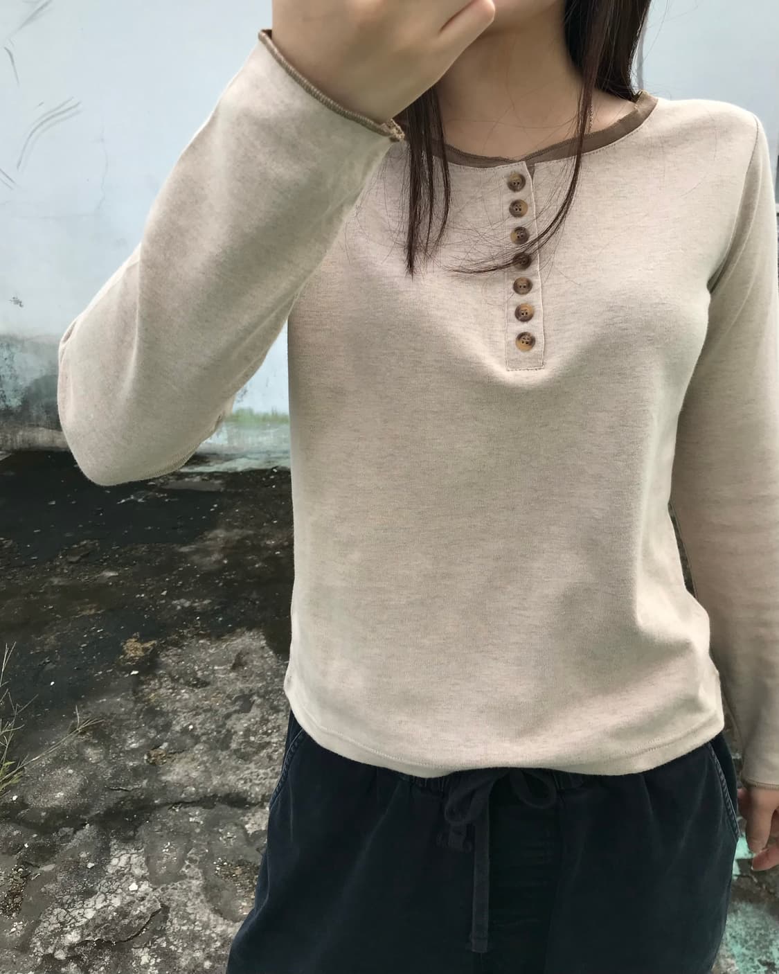 코지 버튼 티셔츠  상품이미지6