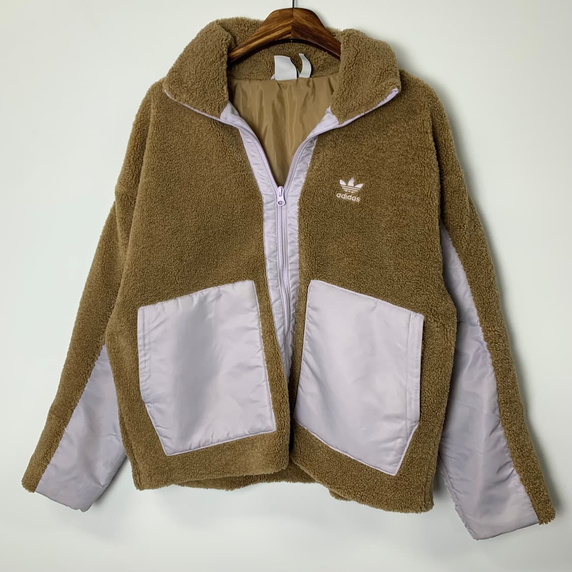 아디다스 쉐르파 브라운 바이커 자켓 상품이미지2