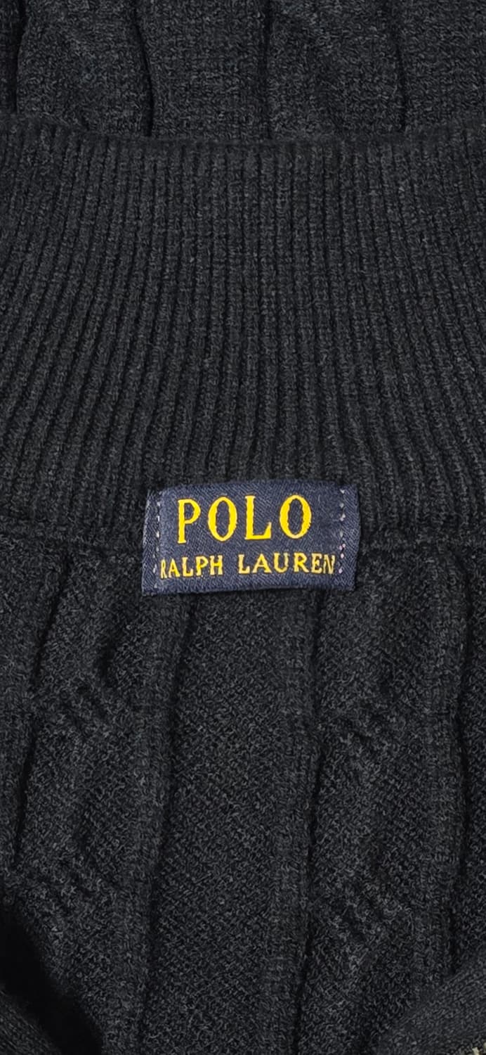 폴로 랄프로렌 케이블 니트 반집업 블랙 L 상품이미지3