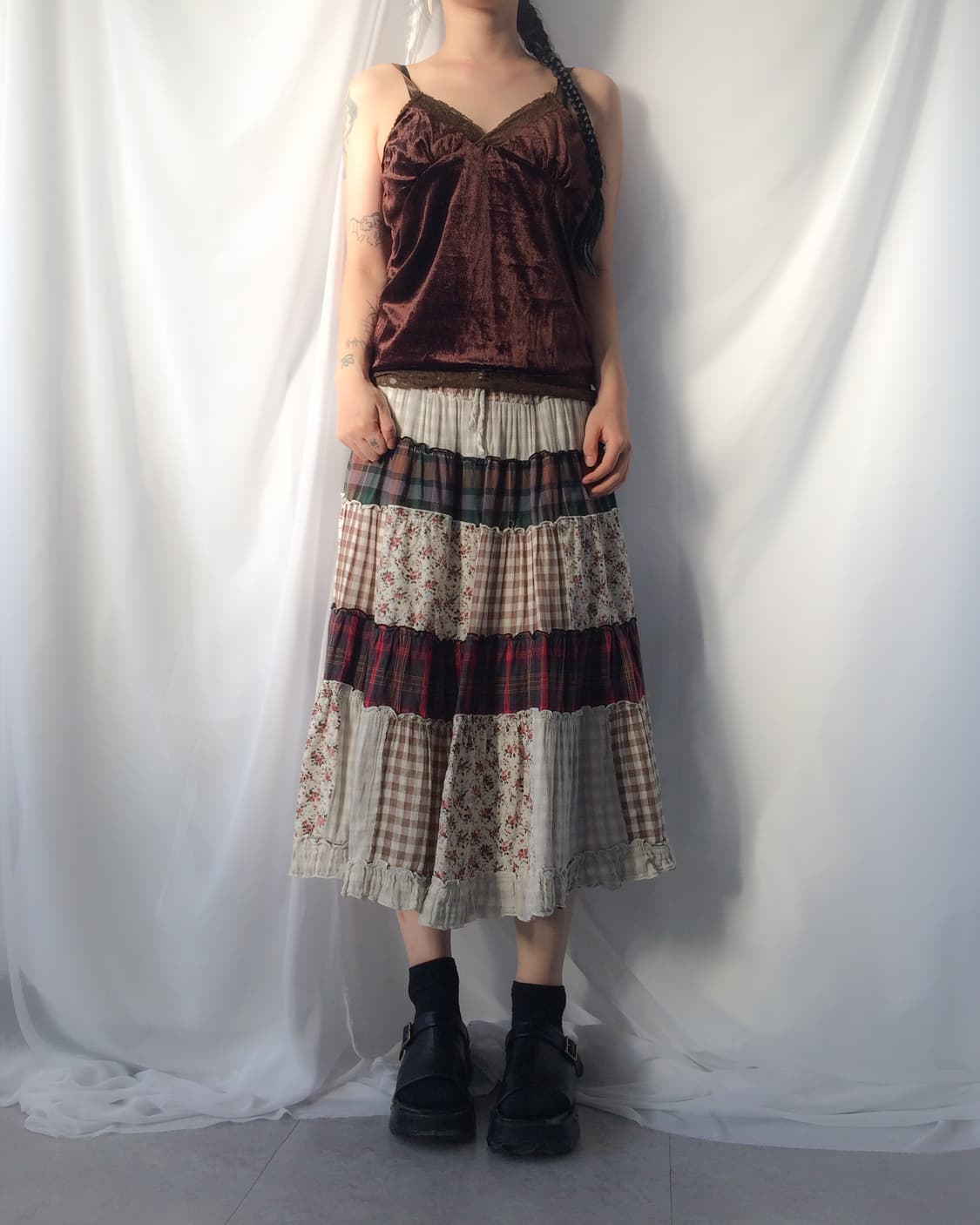 Lace trimming velvet sleeveless 상품이미지7
