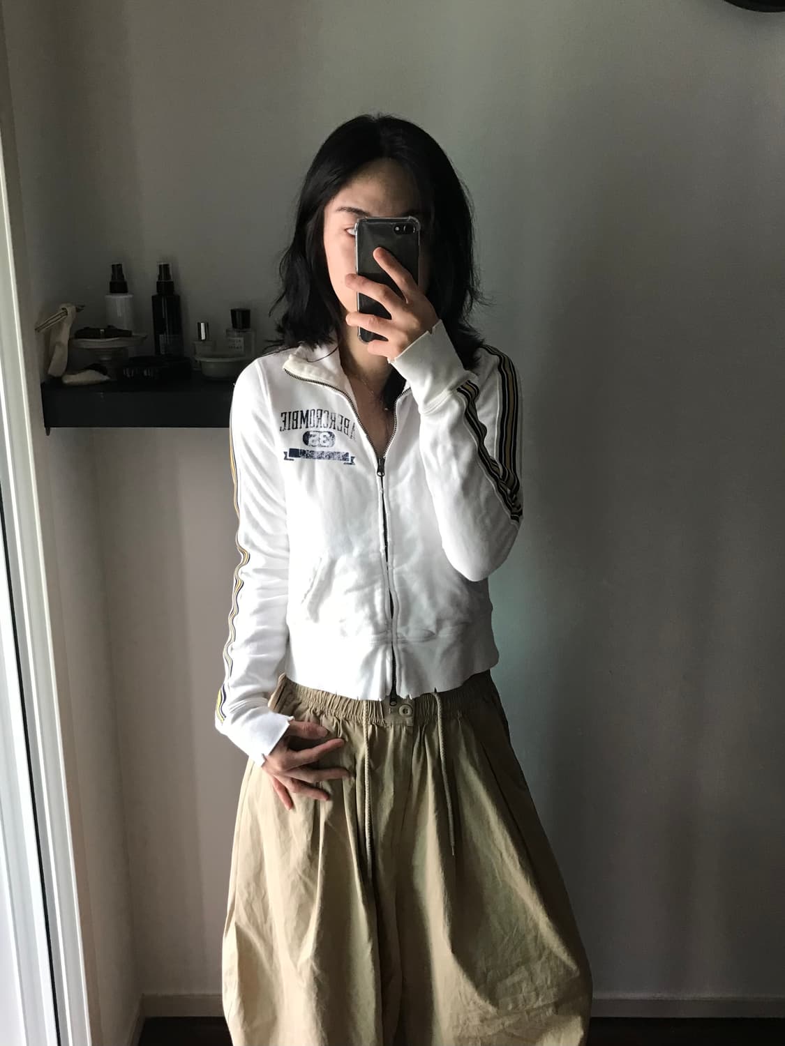 아베크롬비 사이드라인 화이트 져지 집업 상품이미지4