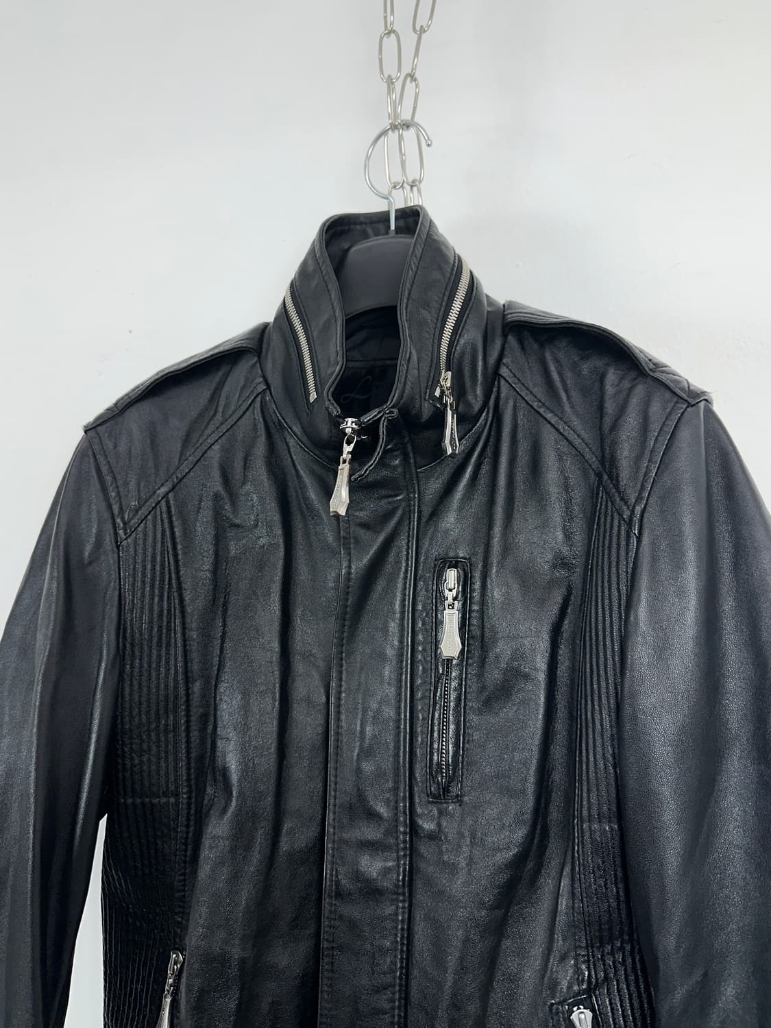 Luv maison Ribbed Panel Lambskin Leather 상품이미지5