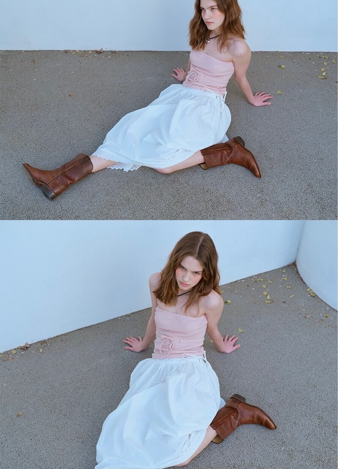 펀프롬펀 와플 튜브탑 피치 상품이미지6