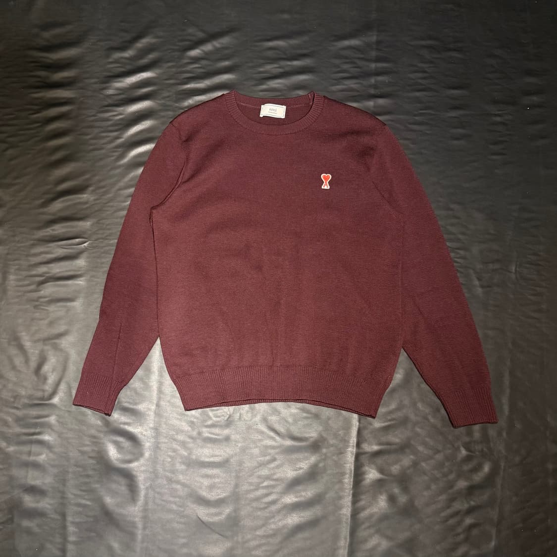 아미스몰로고 버건디니트 상품이미지1