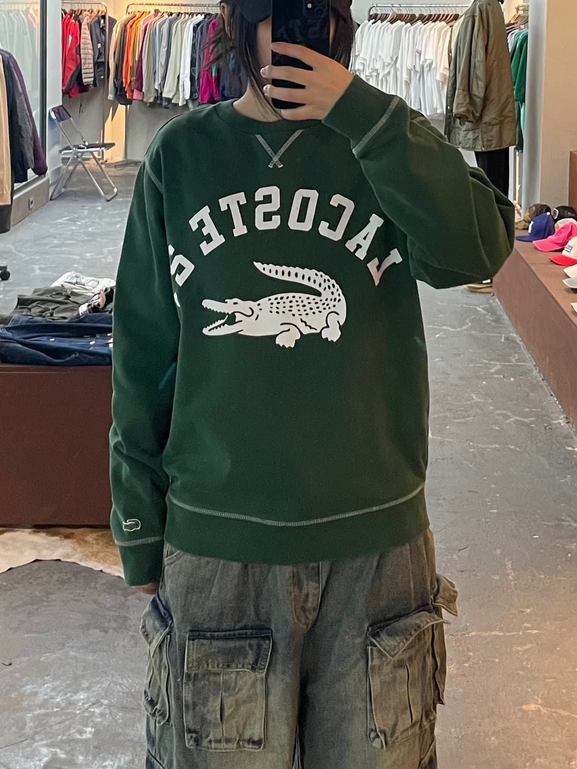 라코스테 빅크록 레터링 그린 스웻셔츠 H2092 상품이미지1