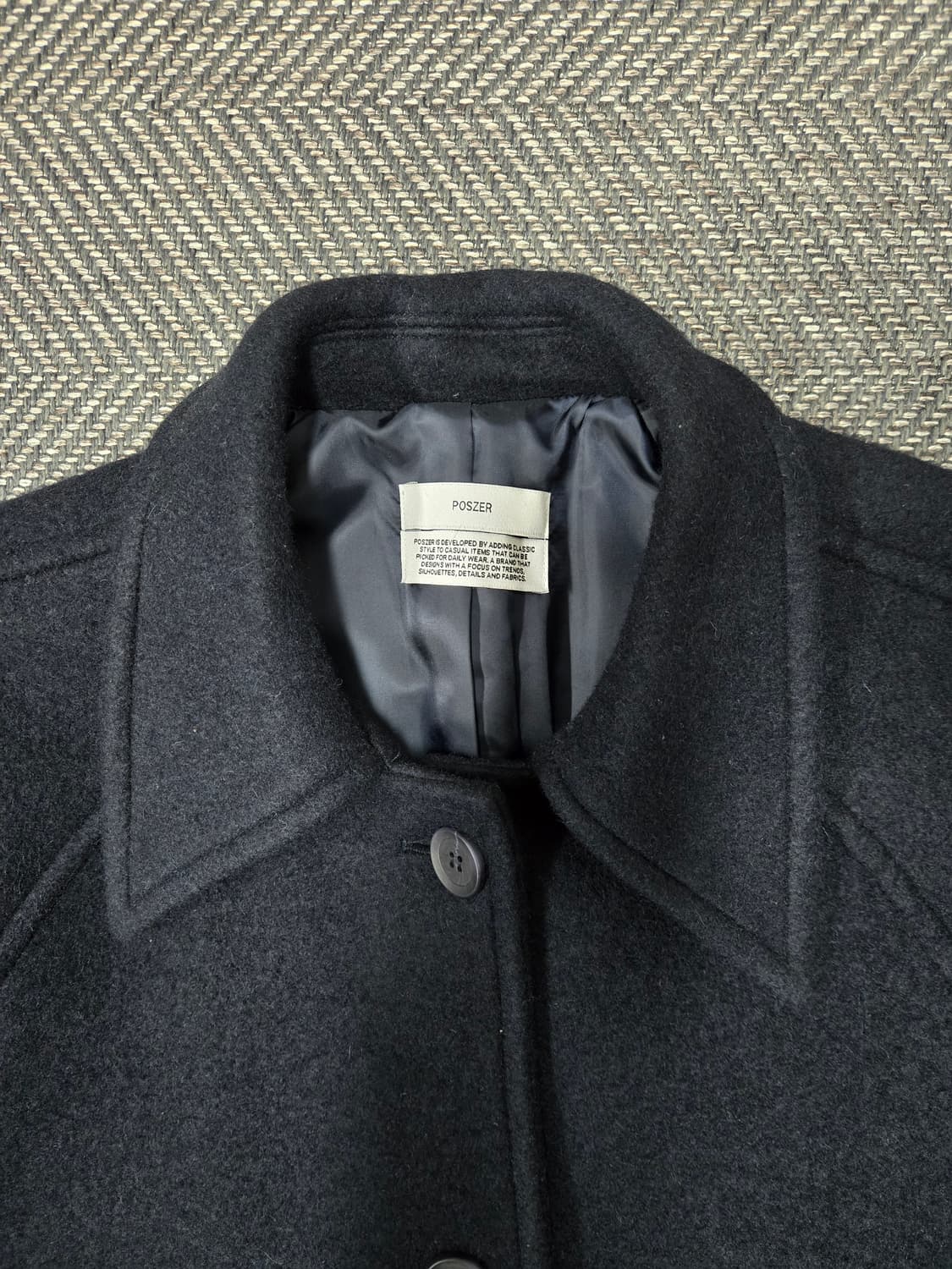포저 POSZER 하프코트 울80%알파카 10%코트 네이비 상품이미지5