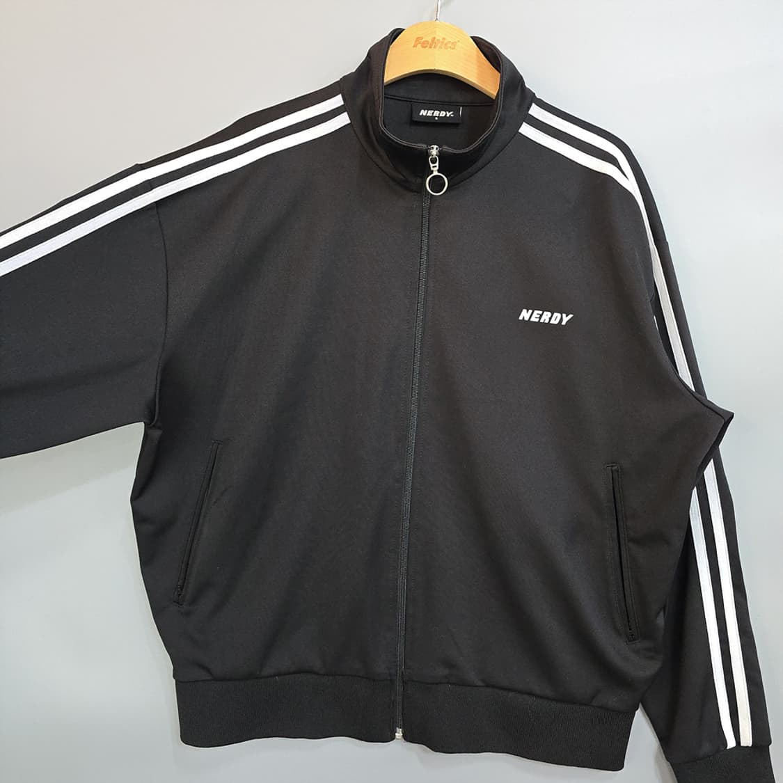 널디(NERDY) 트랙 집업 자켓 블랙 S 상품이미지2