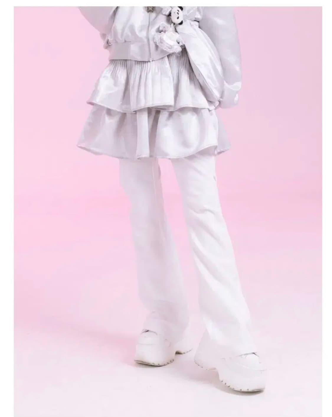 테디스러브 새틴 플리츠 스커트 팬츠 상품이미지1