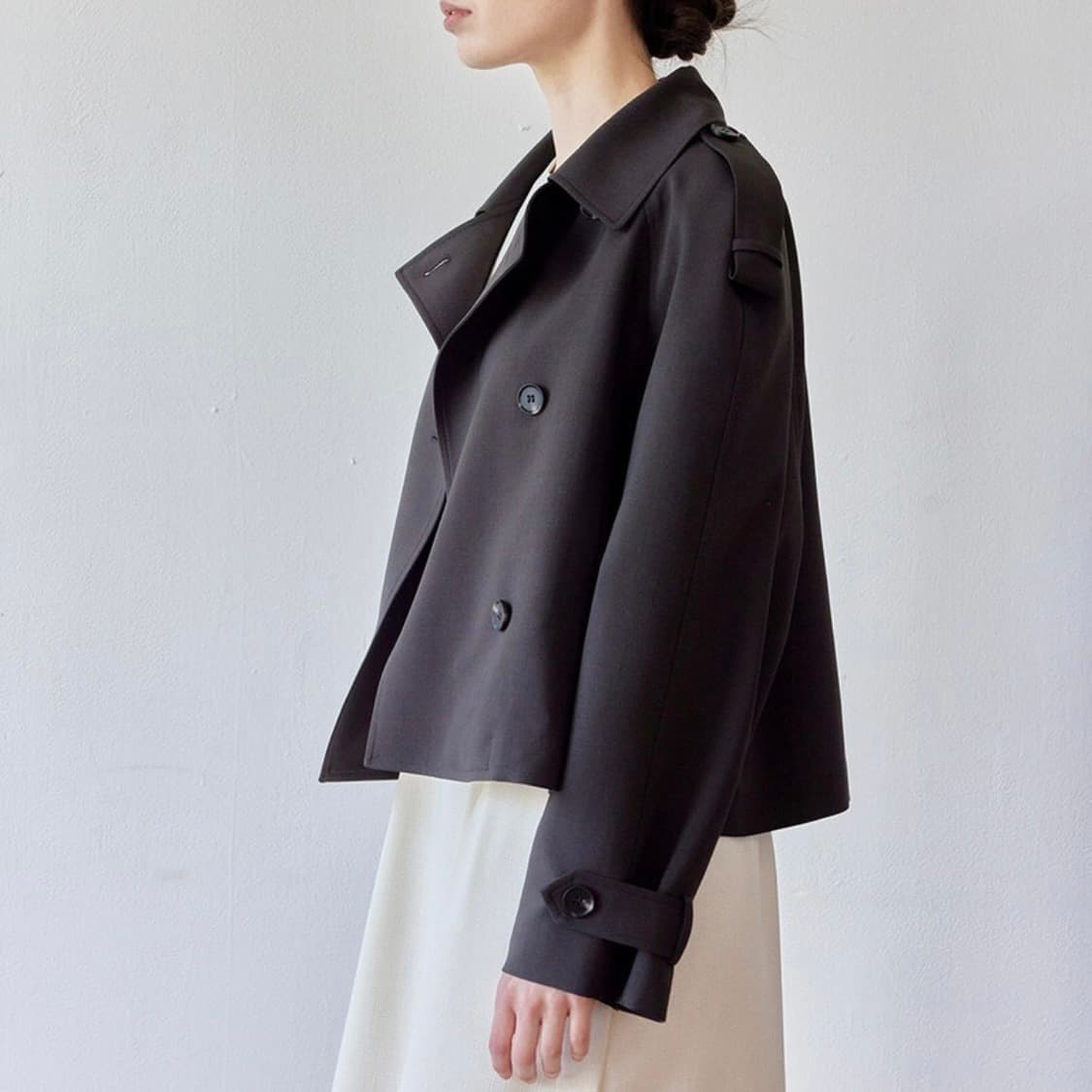 플램 트루 더블 숏 트렌치코트 상품이미지5