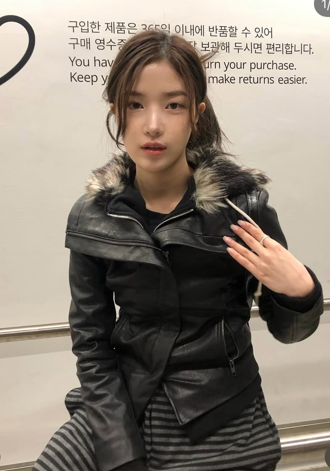 새제품) 세틀포문 레더 자켓 블랙 settle for moon M사이즈 상품이미지1