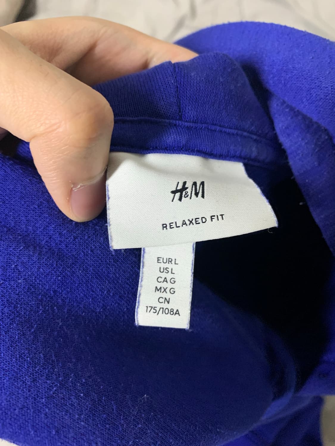 H&M 블루 후드티 (US L) 상품이미지3