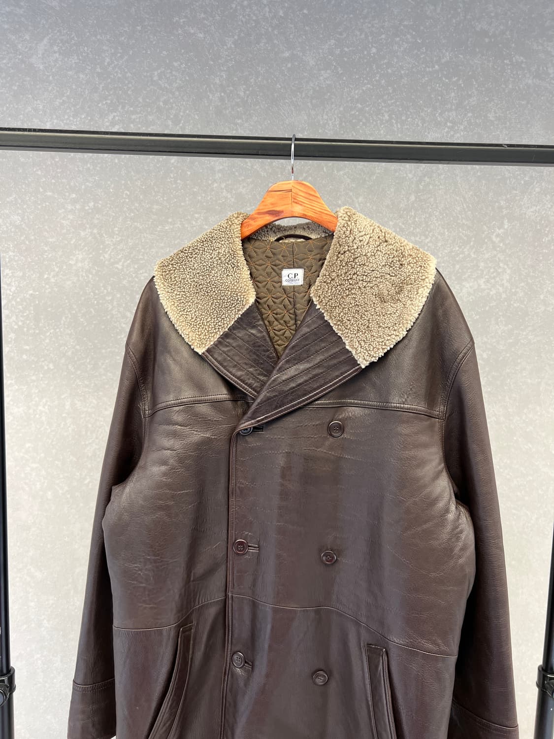 2000s C.P.COMPANY SHEEPSKIN 올드씨피컴퍼니 가죽코트 상품이미지5