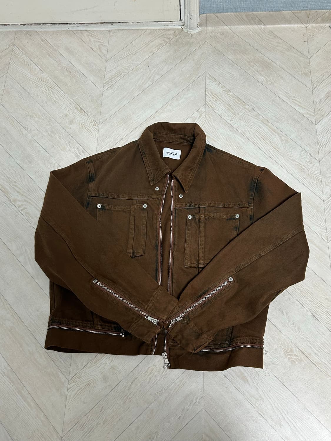 GRAILZ 그레일즈 Overdyed denim trucker brown 상품이미지1