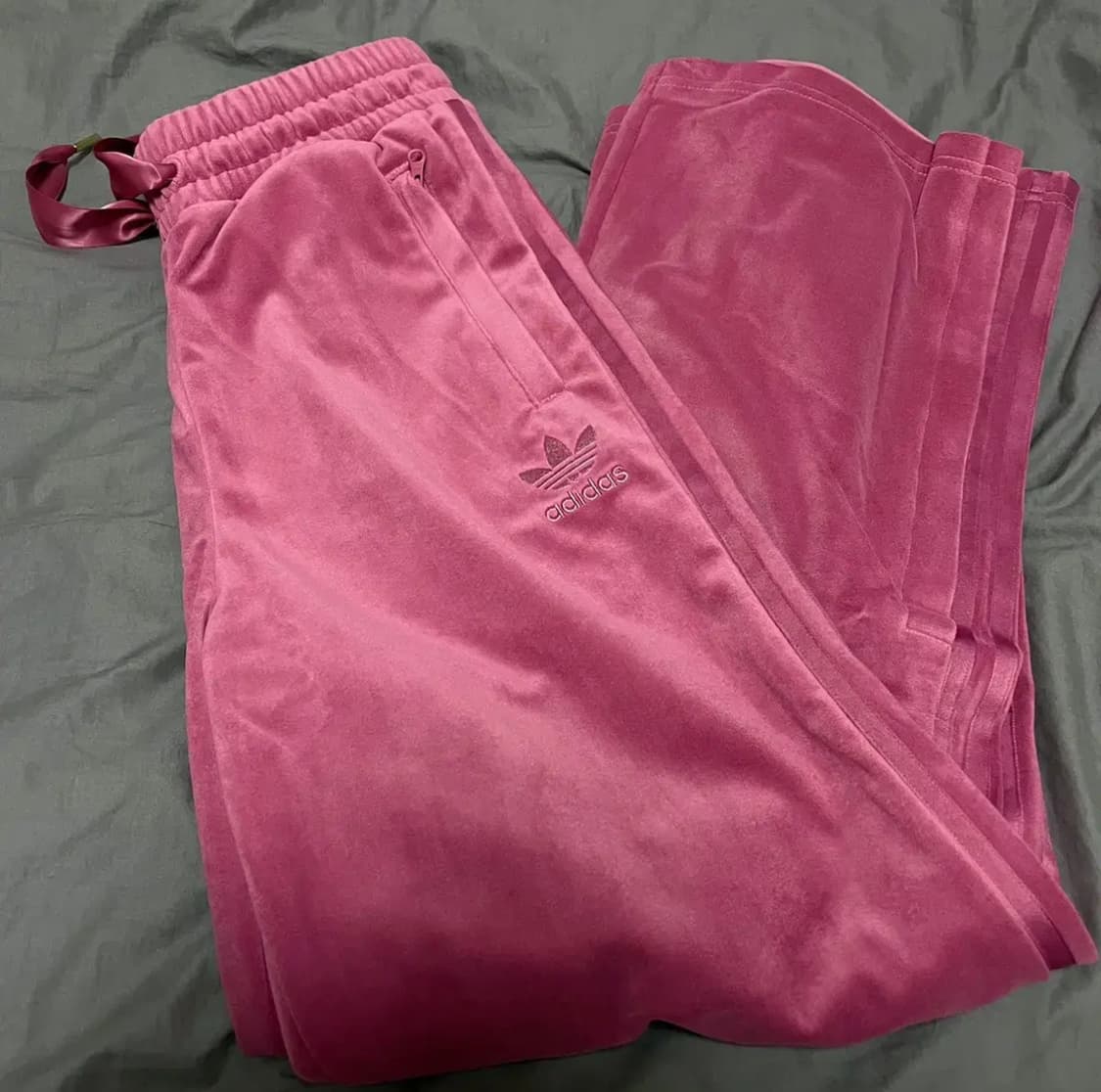 아디다스우먼스 벨벳 트레이닝바지 트랙팬츠 인디핑크 xs 상품이미지3