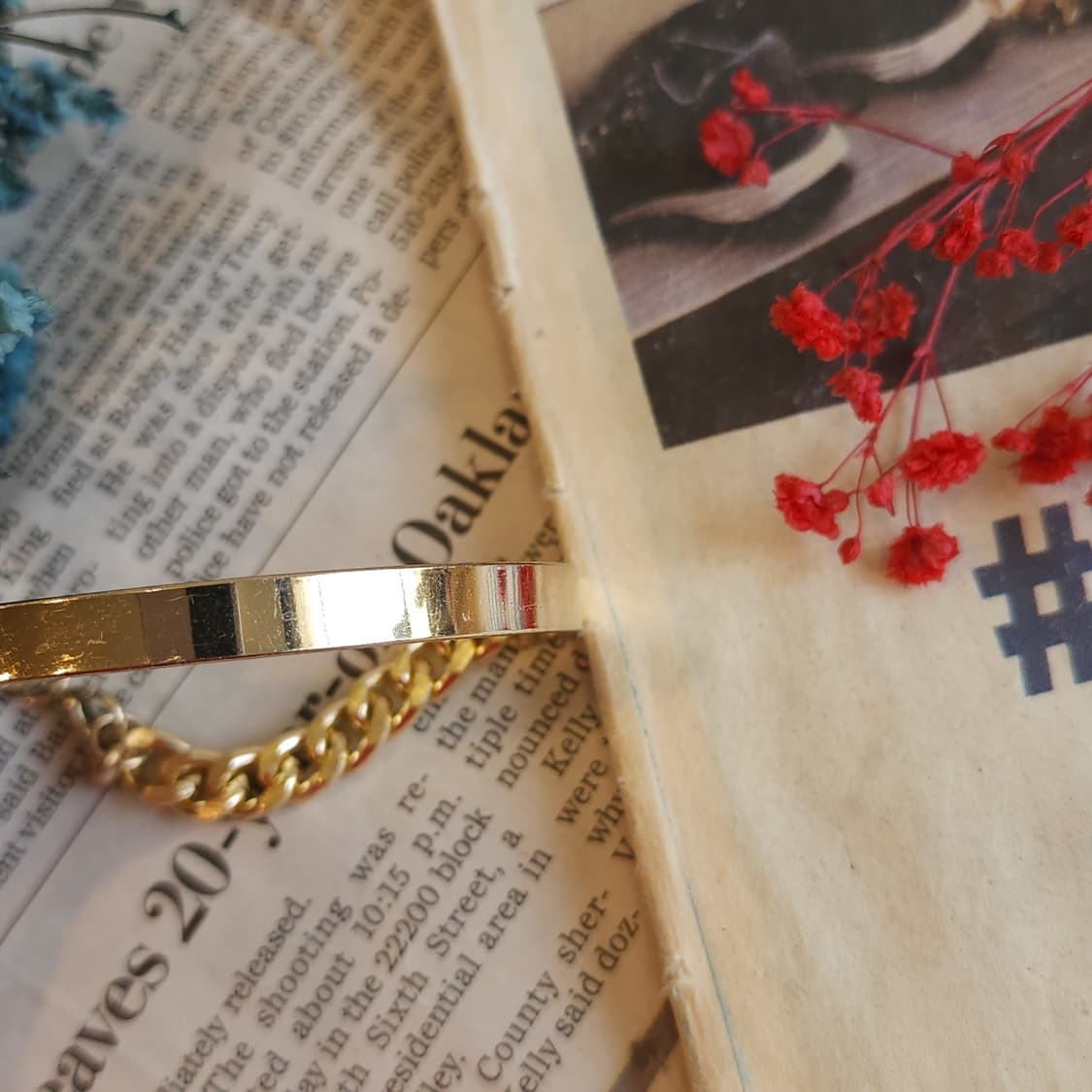 90s 프랑스 빈티지 쥬얼리 듀얼 하모니 체인 팔찌 빈티지 팔찌 상품이미지5