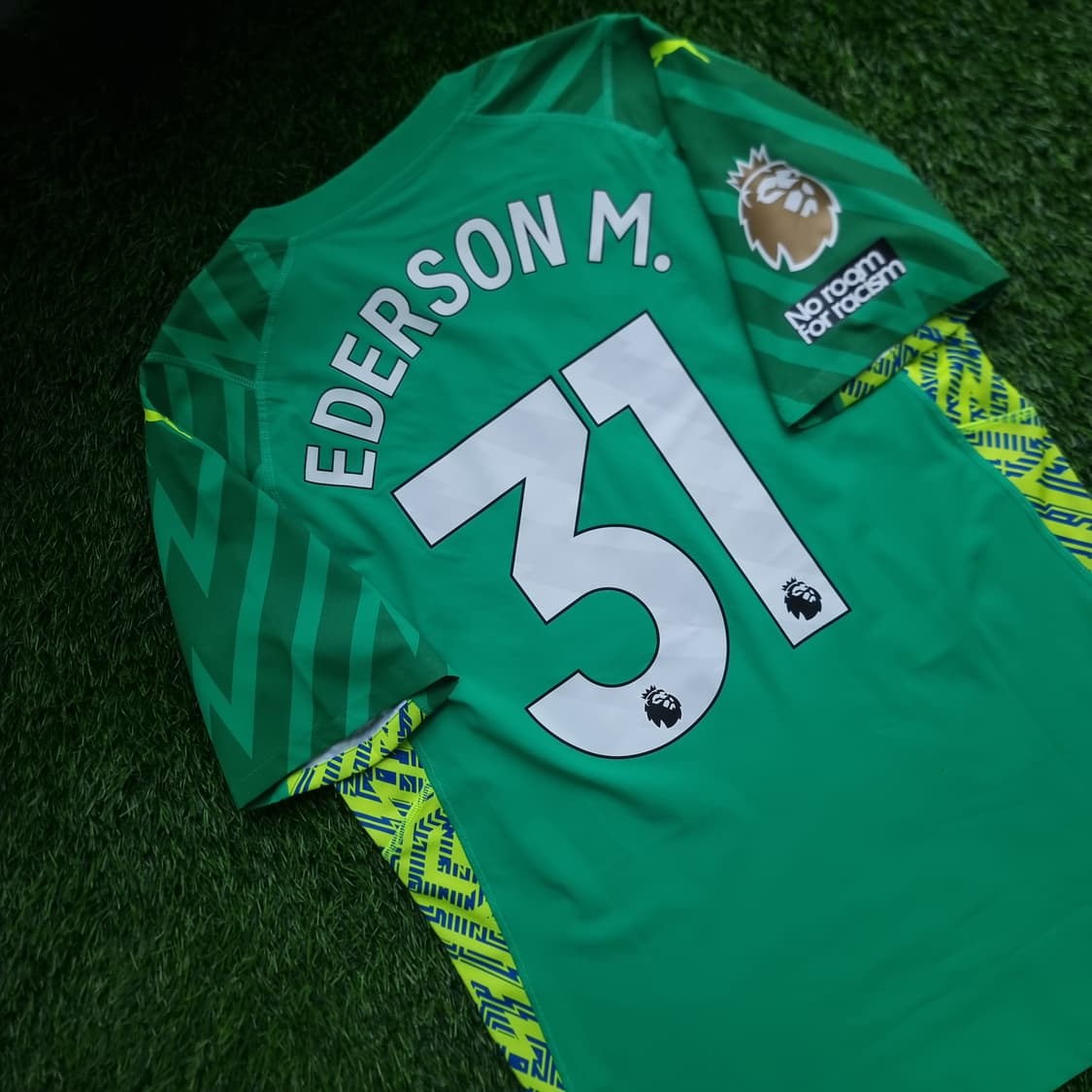 23-24시즌 맨체스터 시티 홈 선수지급용 GK 유니폼 #1 에데르송 상품이미지3