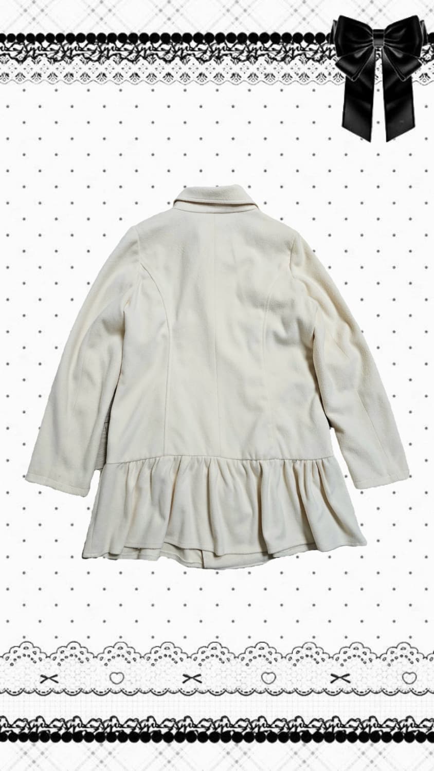 리즈메로 프릴 리본 코트 아이보리 리즈멜로 리즈리사 상품이미지2