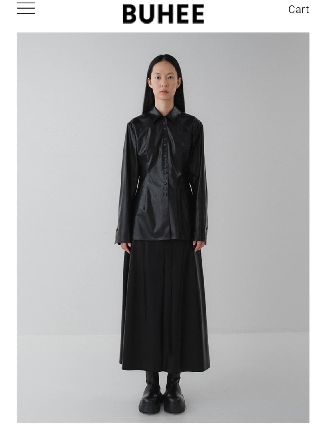 부희 여성 레더 셔츠 상품이미지2