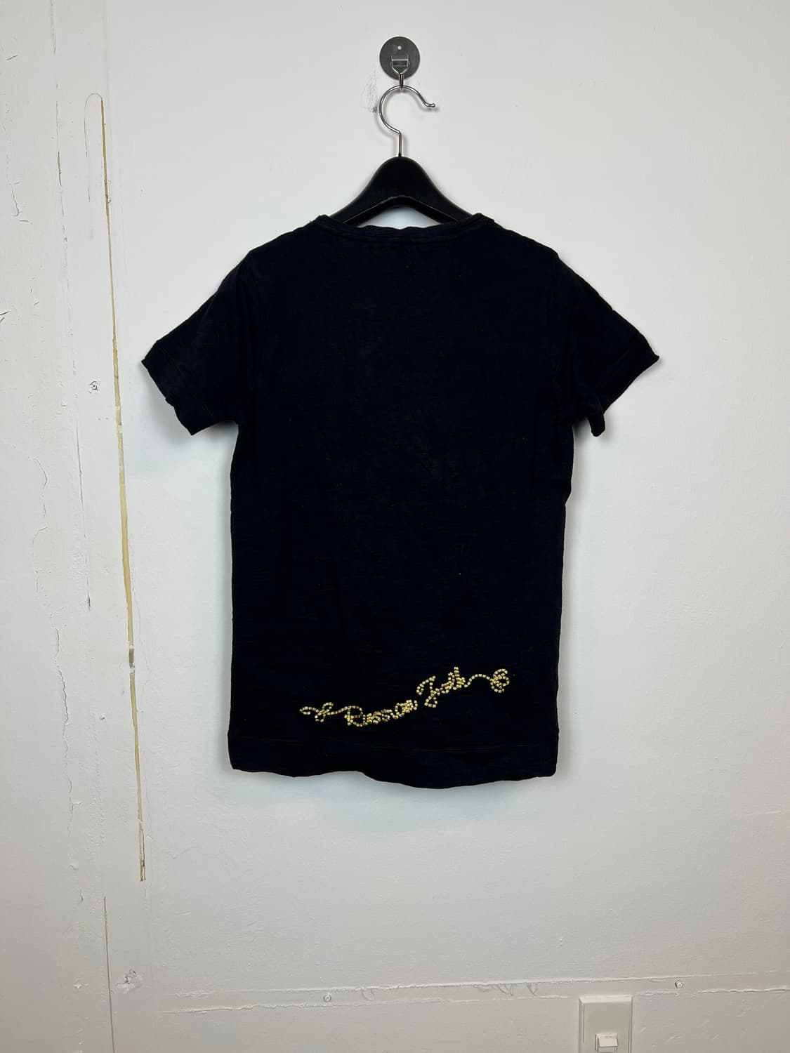 T110 JPN 모리/러블리/펑크/Y2K 자수래터링 반팔티 M 상품이미지2