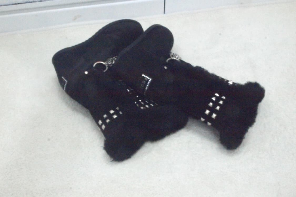 Egoist stud chain mix fur wedge boots 상품이미지3