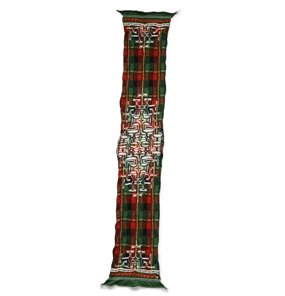 KAPITAL 풀 렝스 울 타탄 아이누 머플러 그린 상품이미지2