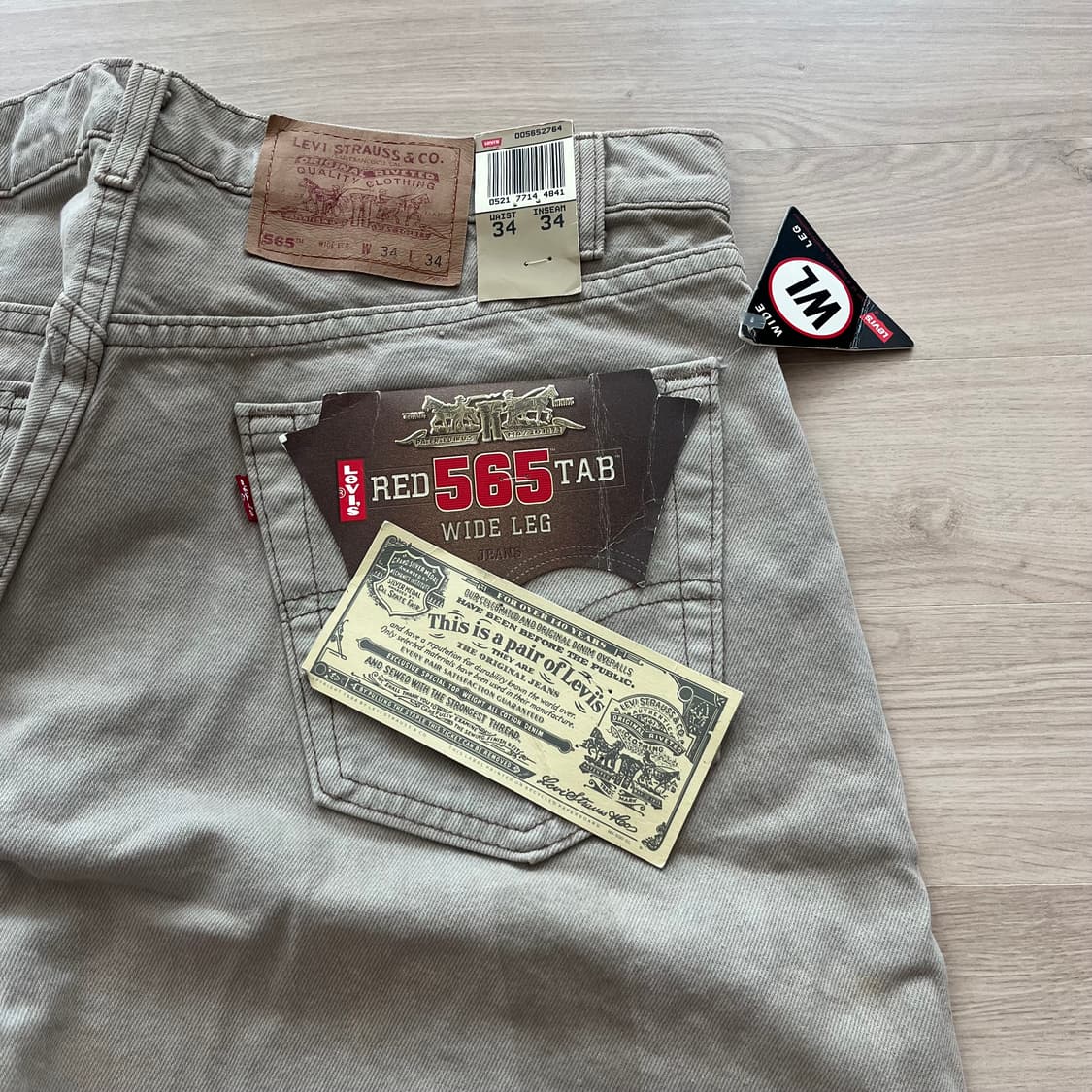 [34X34] 90s 빈티지 리바이스 565 데드스탁 상품이미지5