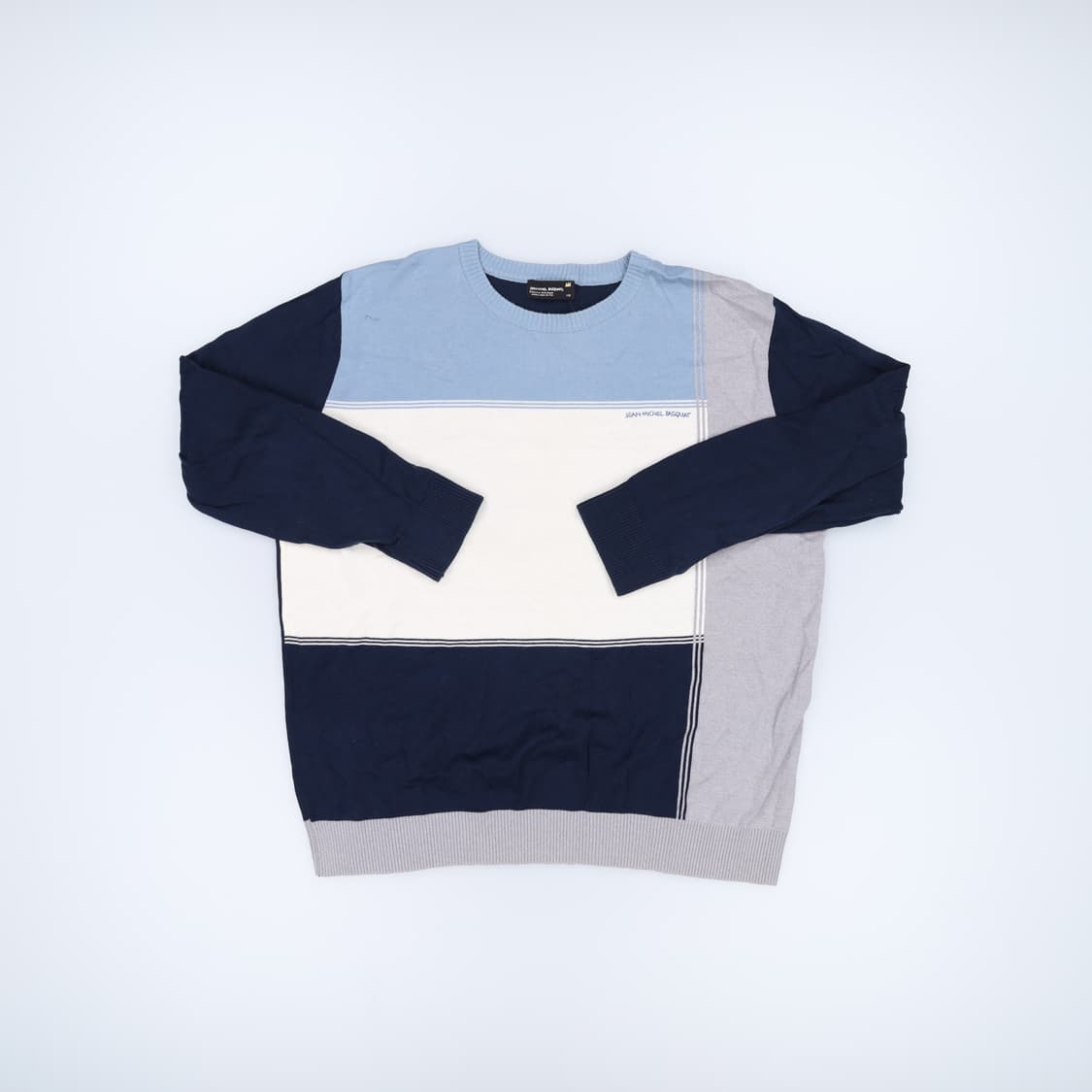 [115] 장미셸바스키아 라운드 배색니트 1222H1 상품이미지1