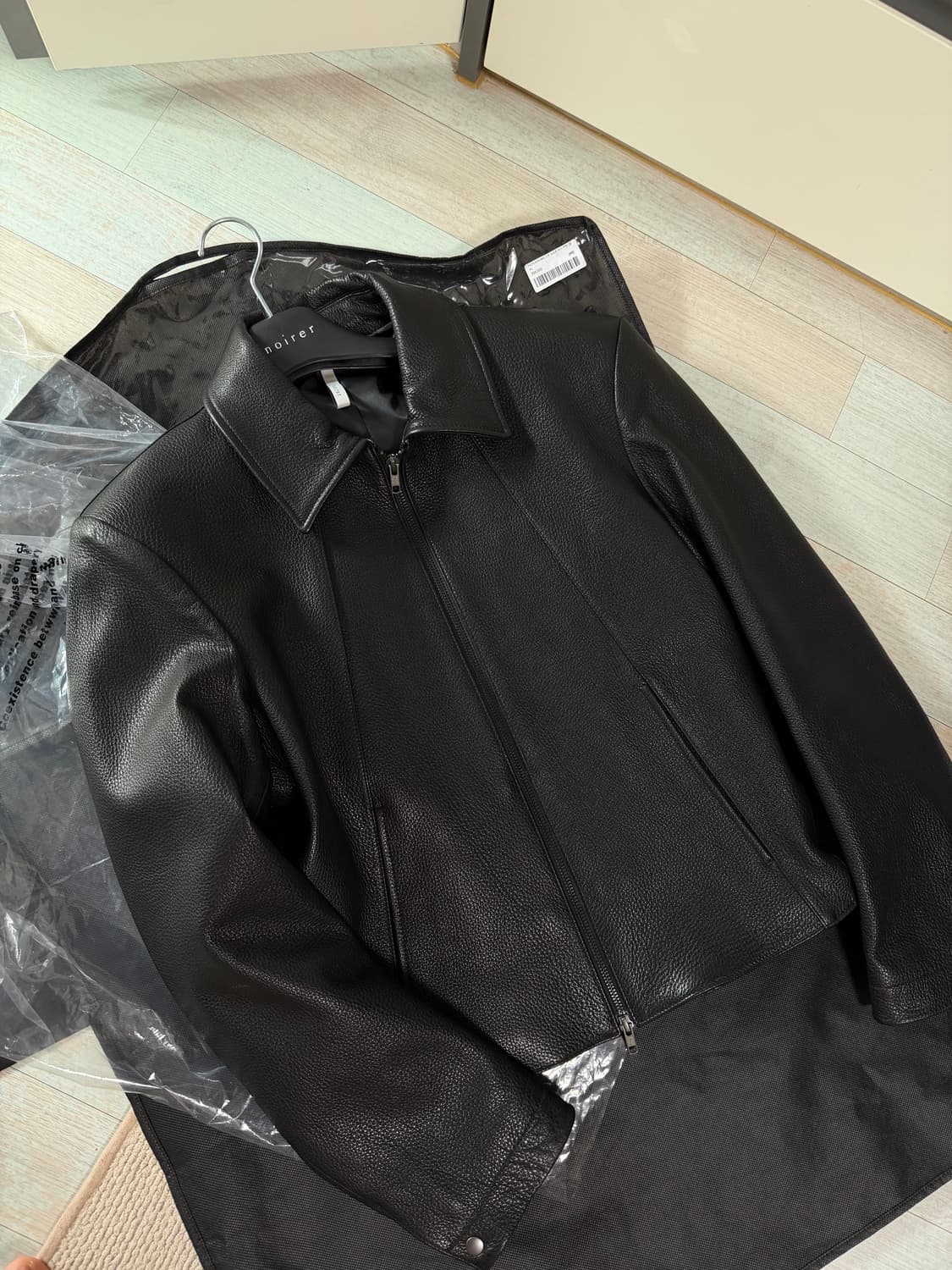 노이어 고트 슈렁큰 레더 자켓 블랙 48 상품이미지1