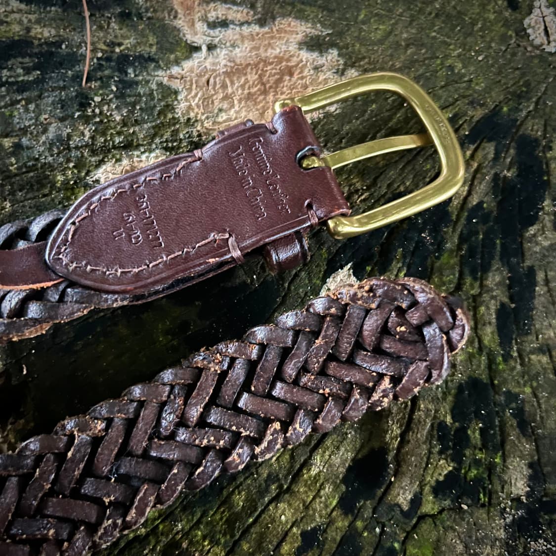 브레이디드 다크 초콜릿 리얼 레더 벨트 상품이미지5