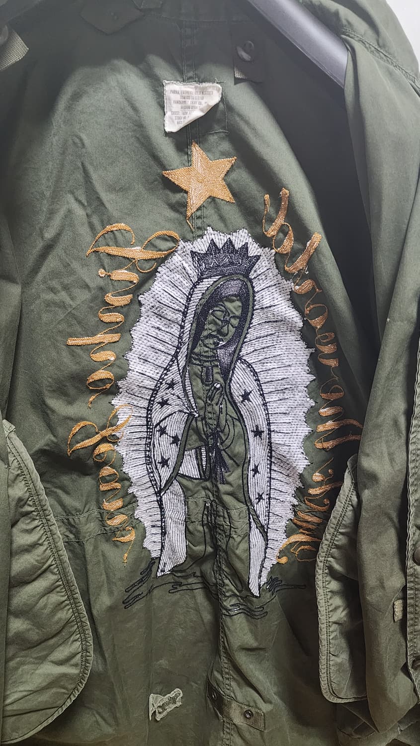 성모 마리아 자수 M65 피쉬테일 야상 자켓 상품이미지4