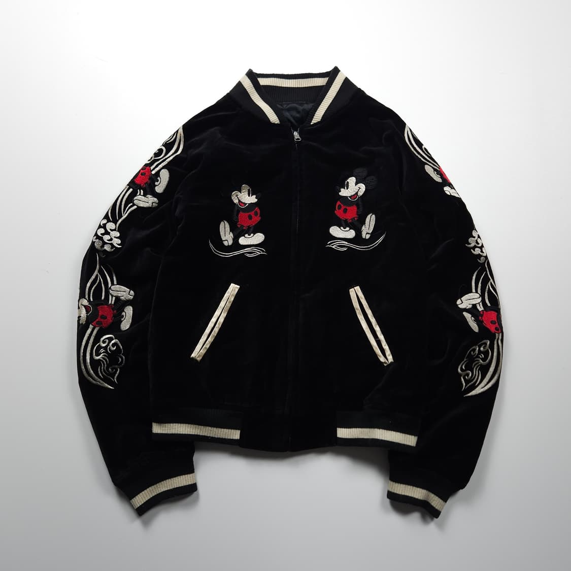 디즈니 오리지널 미키마우스 양면 크롭 벨벳 스카쟌 (85) 상품이미지1