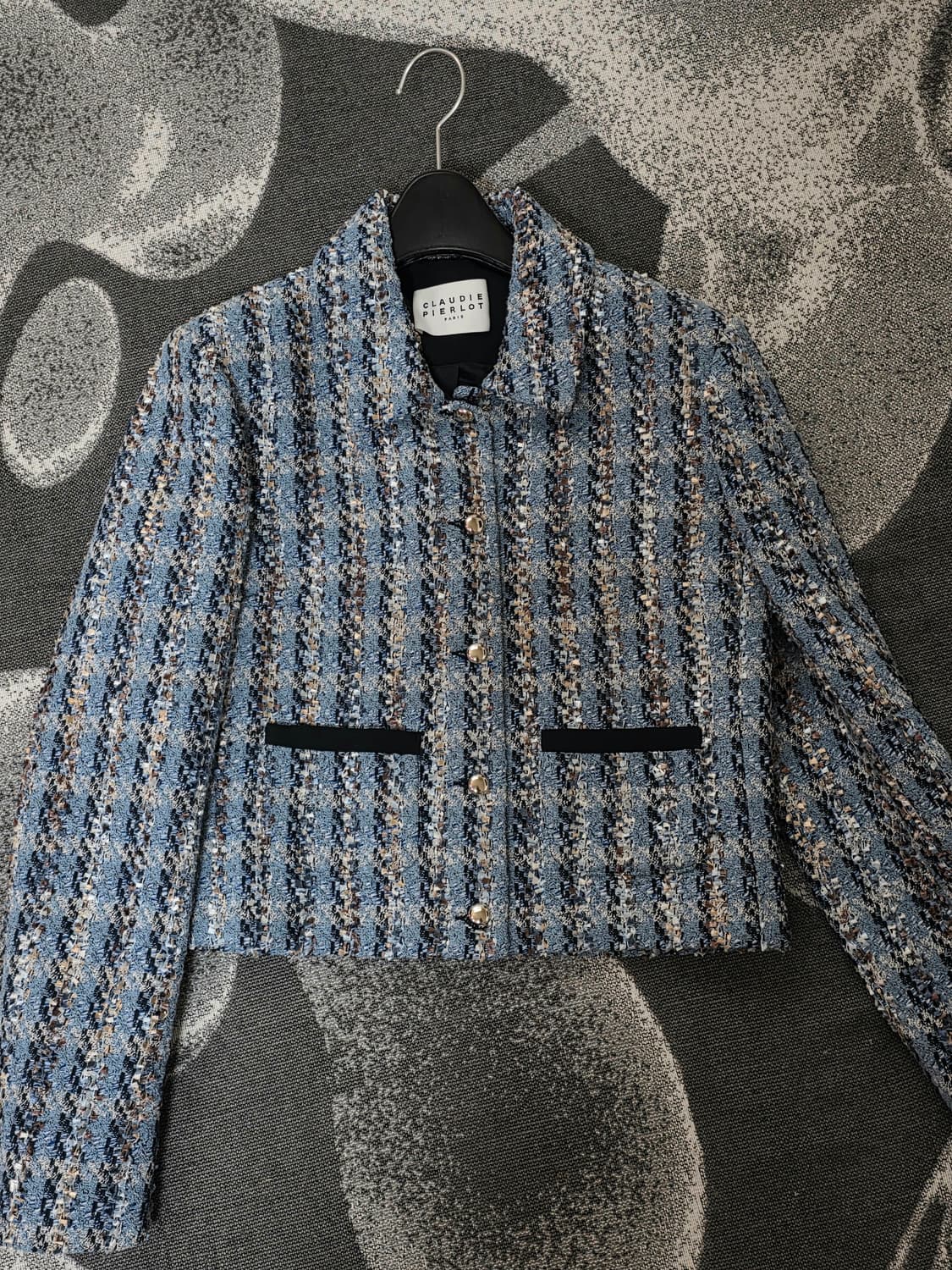 끌로디피에로 실버버튼 트위드 자켓 상품이미지3