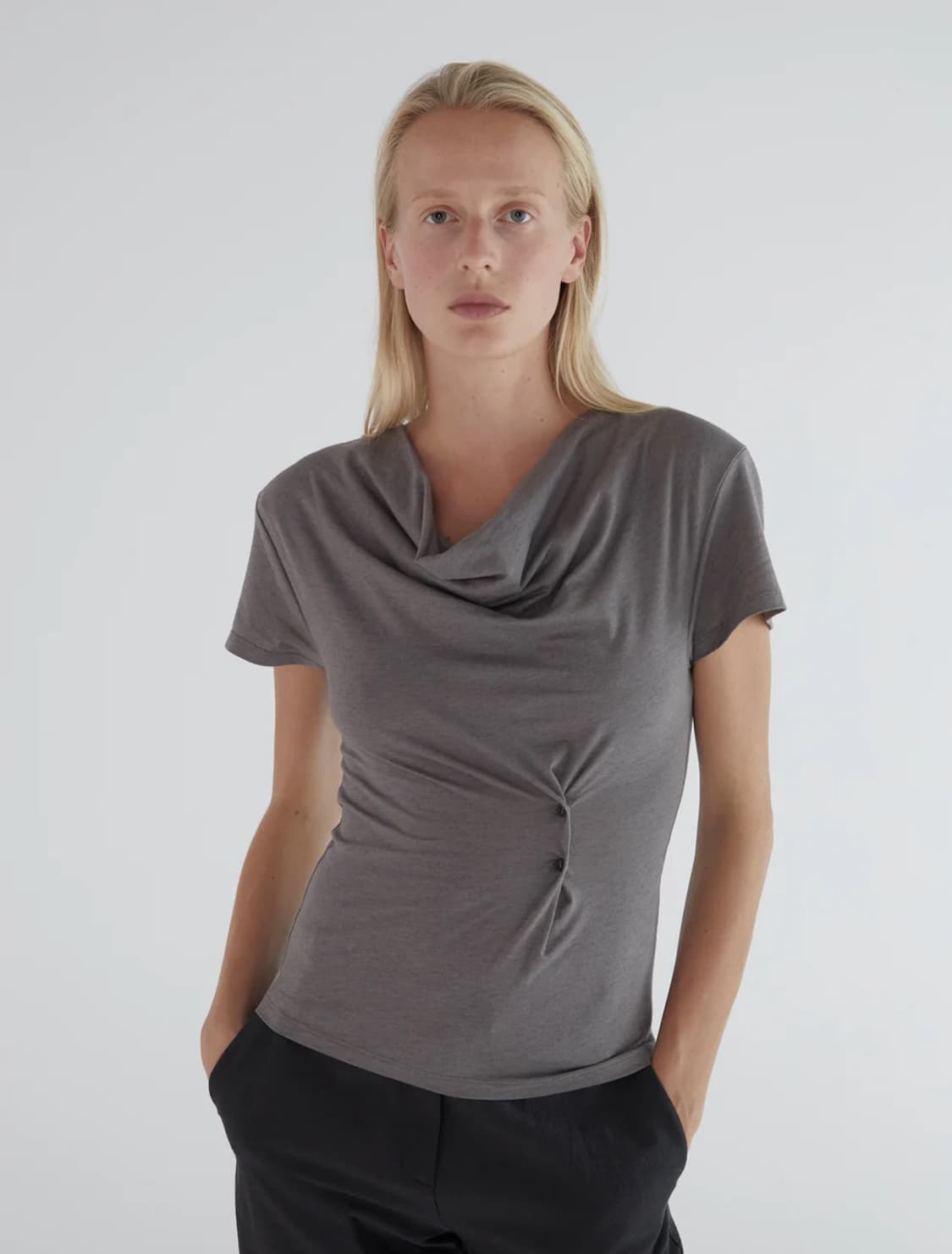 [S,M]팔로마울 Hazzard 슬리브리스 탑/그레이 상품이미지1